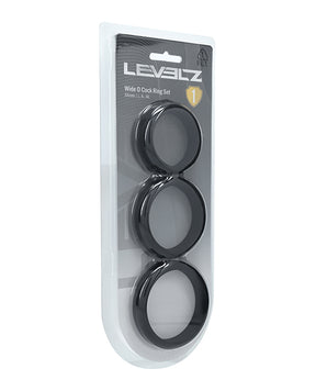 Shots Levelz Wide O Silicone Cock Ring Set of 3 (42 mm