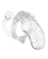 Shots Man Cage Chastity 3.5" Cock Cage w/Plug Model 10 - Clear