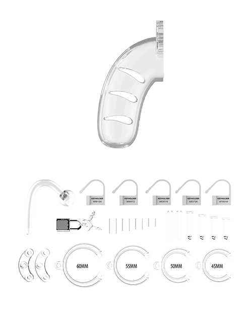 ManCage Model 11 Chastity Cage with Plug 4.5in - Clear