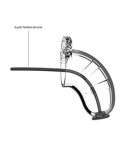 Shots Man Cage 3.5" w/Silicone Urethral Sounding - Clear