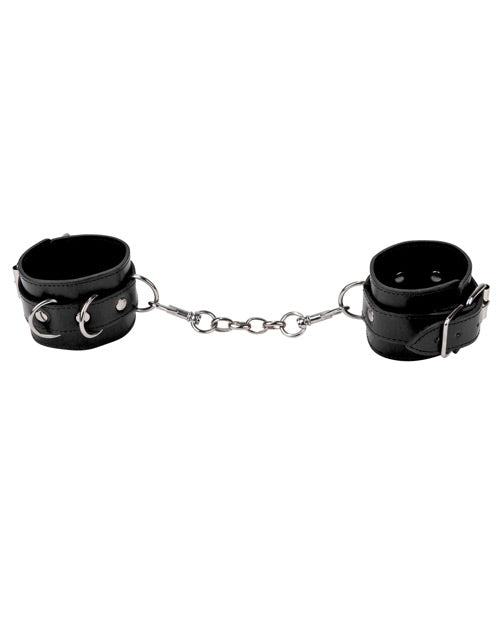 Ouch Premium Bonded Leather Cuffs For Hands Or Ankles - Black