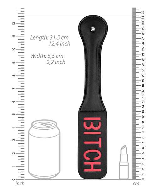 Ouch! Leather Paddle Bitch - Black