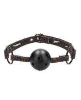 Shots Ouch Breathable Ball Gag w/Denim Straps - Black