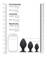 Shots Ouch Rippled Butt Plug Set - Black