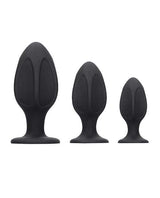 Shots Ouch Diamond Shape Butt Plug Set - Black