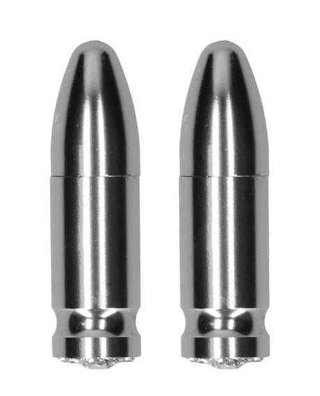 Shots Ouch Bullet Magnetic Nipple Clamps - Silver