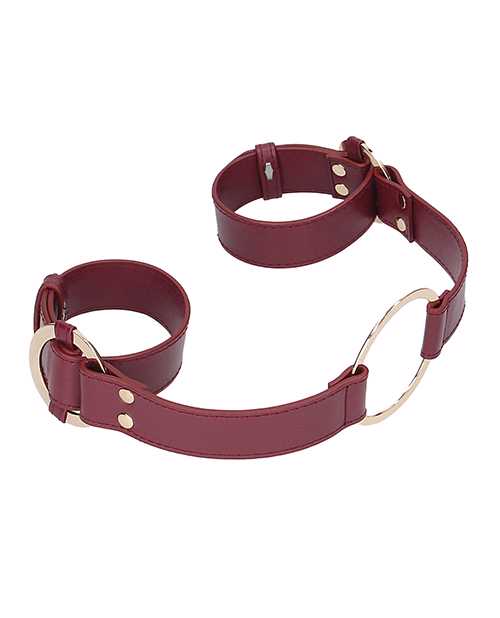 Shots Ouch Halo Handcuff w/Connector - Burgundy