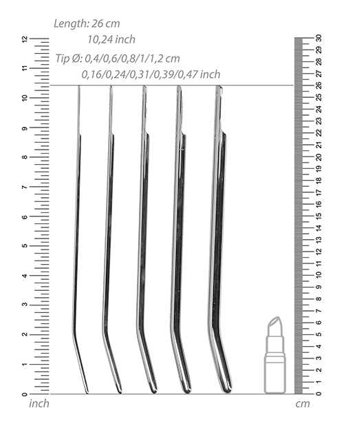 Shots Ouch Urethral Sounding Metal Dilator Set