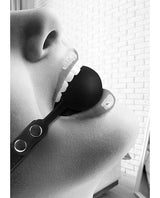 Ouch! Silicone Ball Gag with Adjustable Bonded Leather Straps - Black