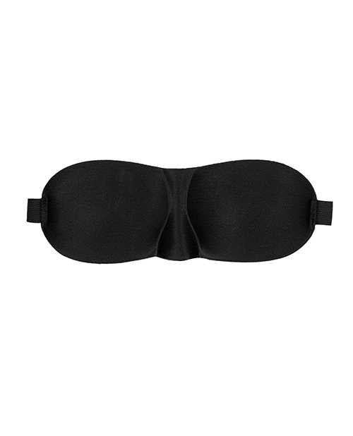 Ouch! Satin Curvy Eye Mask with Elastic Straps - Black