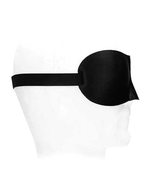 Ouch! Satin Curvy Eye Mask with Elastic Straps - Black