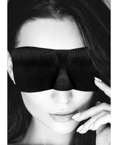 Ouch! Satin Curvy Eye Mask with Elastic Straps - Black