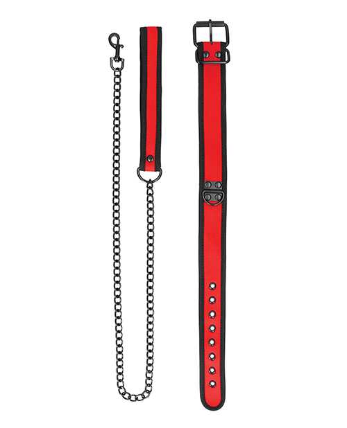 Shots Ouch Puppy Play Puppy Collar w/Leash - Red