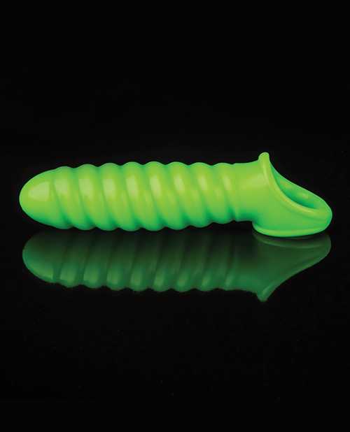 Ouch! Swirl Strechy Penis Sleeve Glow in the Dark - Green