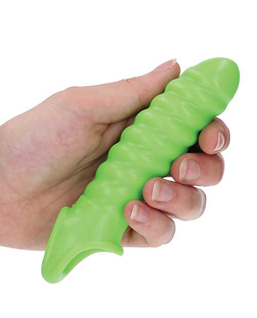 Ouch! Swirl Strechy Penis Sleeve Glow in the Dark - Green