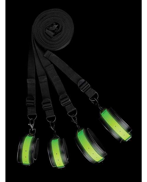 Ouch! Bed Bindings Restraint Kit Glow in the Dark - Green