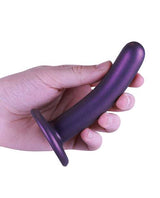 Ouch! Smooth G-Spot Silicone Dildo 5in - Metallic Purple