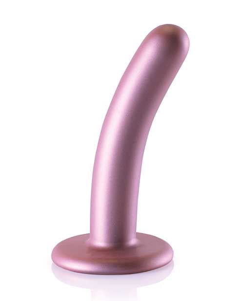 Ouch! Smooth G-Spot Silicone Dildo 5in - Metallic Rose Gold