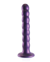 Ouch! Beaded G-Spot Silicone Dildo 6.5in - Metallic Purple