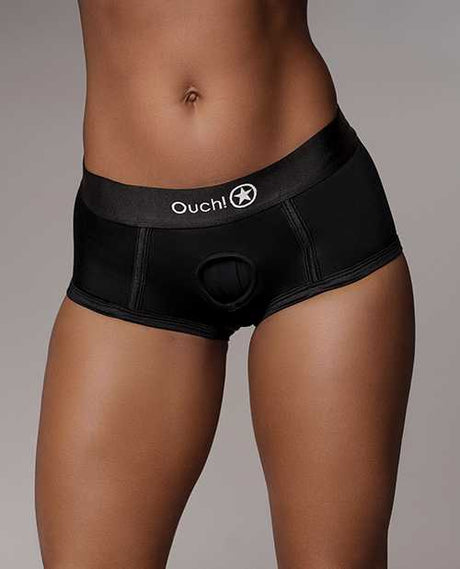 Shots Ouch Vibrating Strap On Brief - Black M/L