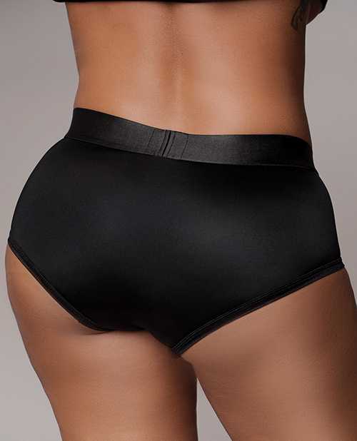 Ouch! Vibrating Strap-On Brief with Rechargeable Bullet - XL/2XL - Black
