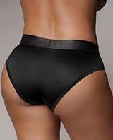 Ouch! Vibrating Strap-On High-Cut Brief with Rechargeable Bullet - XL/2XL - Black