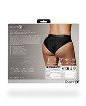 Ouch! Vibrating Strap-On Hipster with Rechargeable Bullet - XL/2XL - Black