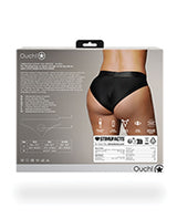Ouch! Vibrating Strap-On Hipster with Rechargeable Bullet - XL/2XL - Black
