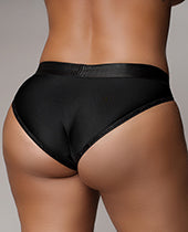 Ouch! Vibrating Strap-On Hipster with Rechargeable Bullet - XL/2XL - Black
