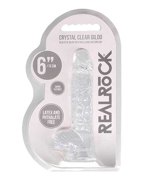 Shots RealRock Realistic Crystal Clear 6" Dildo w/Balls -  Transparent Clear