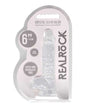 Shots RealRock Realistic Crystal Clear 6" Dildo w/Balls -  Transparent Clear