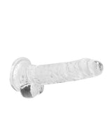 RealRock Crystal Clear Dildo with Balls 7in - Clear