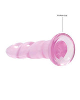 RealRock Crystal Clear Non Realistic Dildo with Suction Cup 7in - Pink