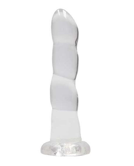 RealRock Crystal Clear Non Realistic Dildo with Suction Cup 7in - Clear