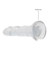 RealRock Crystal Clear Non Realistic Dildo with Suction Cup 7in - Clear