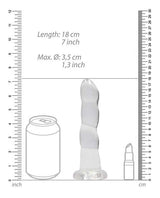 RealRock Crystal Clear Non Realistic Dildo with Suction Cup 7in - Clear