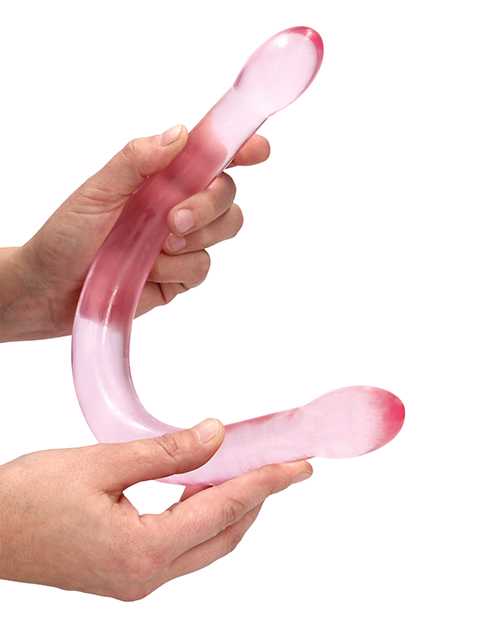 RealRock Crystal Clear Non Realistic Double Dildo 17in - Pink