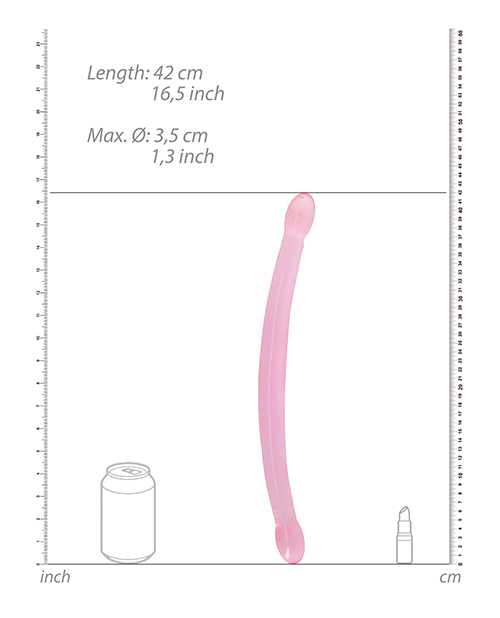 RealRock Crystal Clear Non Realistic Double Dildo 17in - Pink