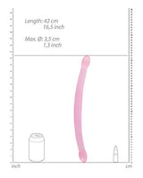 RealRock Crystal Clear Non Realistic Double Dildo 17in - Pink