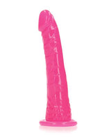 RealRock Slim Glow in the Dark Dildo with Suction Cup 6in - Pink