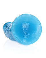 Shots RealRock 7" Slim Dildo Glow in the Dark - Neon Blue