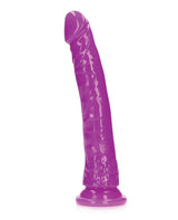 RealRock Slim Glow in the Dark Dildo with Suction Cup 10in - Purple