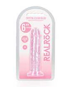 Shots RealRock Crystal Clear 6" Straight Dildo w/Suction Cup - Pink