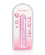 Shots RealRock Crystal Clear 7" Straight Dildo w/Suction Cup - Pink