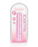 Shots RealRock Crystal Clear 7" Straight Dildo w/Suction Cup - Pink