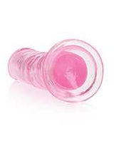 RealRock Crystal Clear Straight No Balls Dildo 7in - Pink