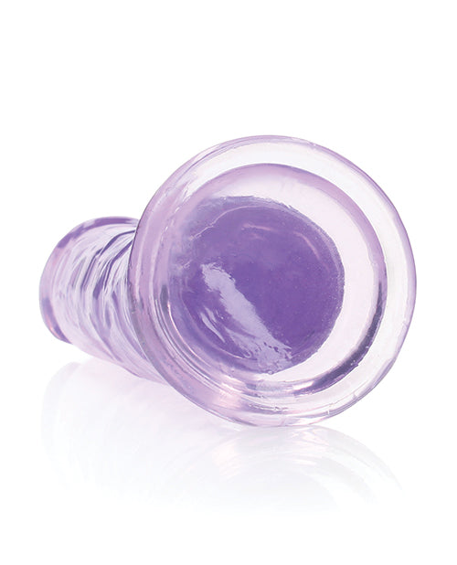 RealRock Crystal Clear Straight No Balls Dildo 8in - Purple