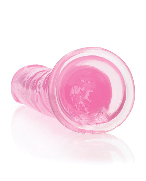 RealRock Crystal Clear Straight No Balls Dildo 9in - Pink