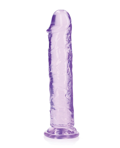 RealRock Crystal Clear Straight No Balls Dildo 9in - Purple