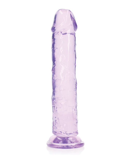 RealRock Crystal Clear Straight No Balls Dildo 9in - Purple